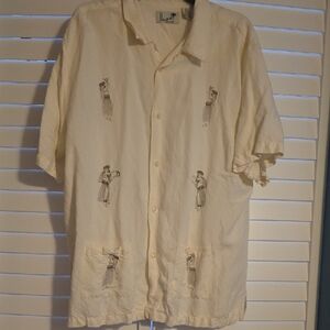 Men's Casual Button Down Shirt - Cream